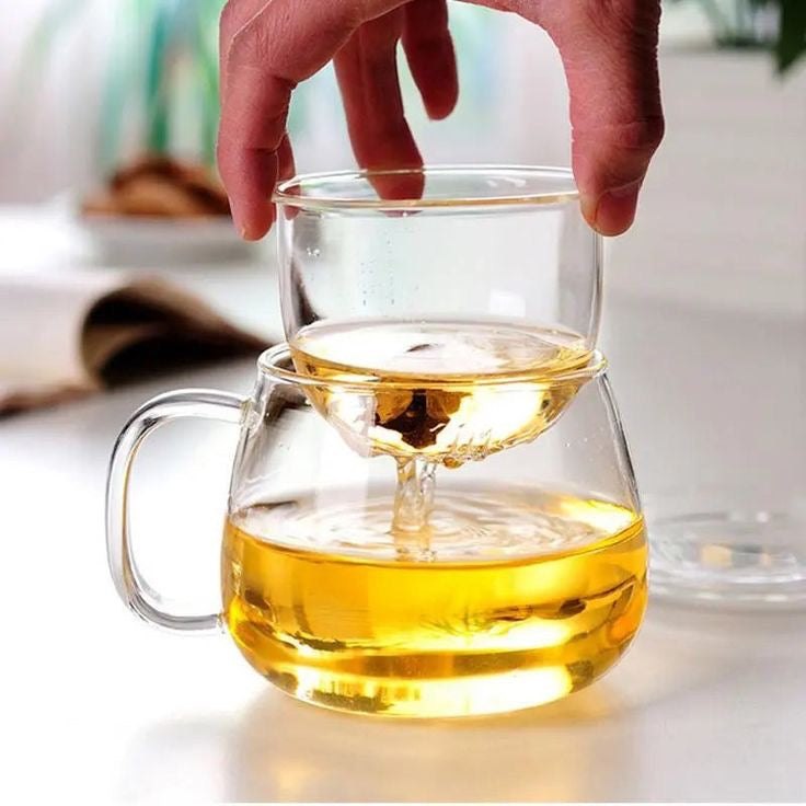 Tasse a Infusion en Verre avec Couvercle & Infuseur